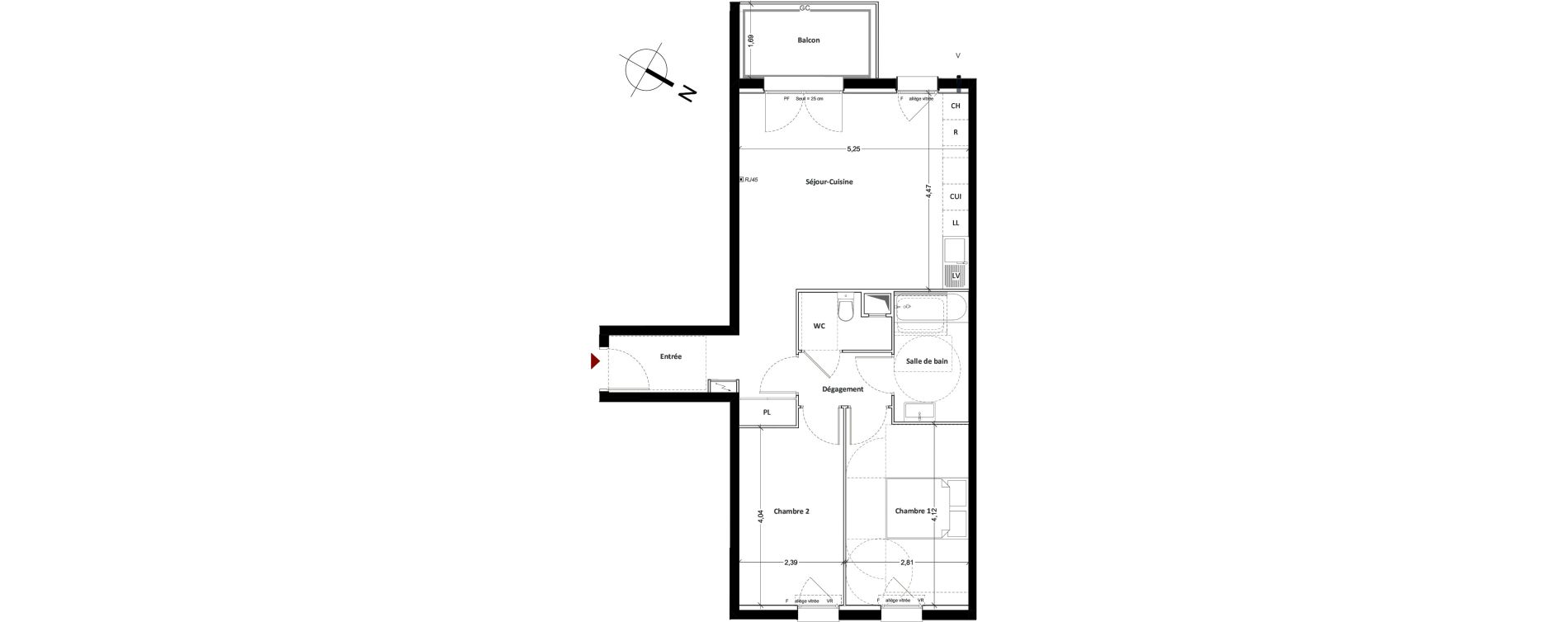 Appartement T3 de 63,47 m2 &agrave; Mitry-Mory Centre