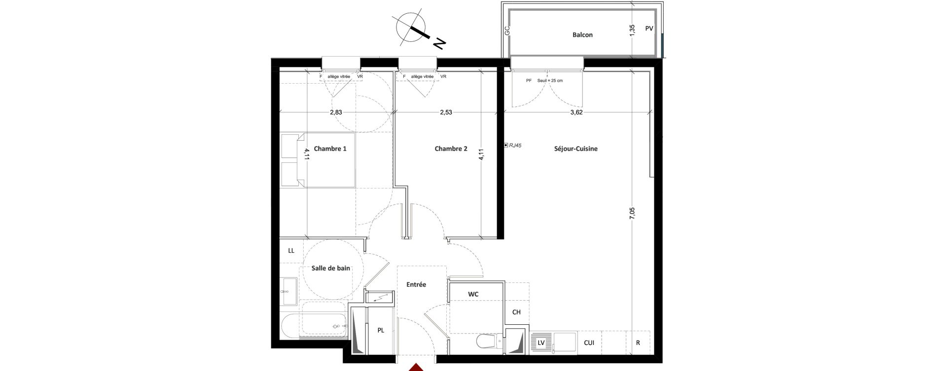 Appartement T3 de 61,75 m2 &agrave; Mitry-Mory Centre