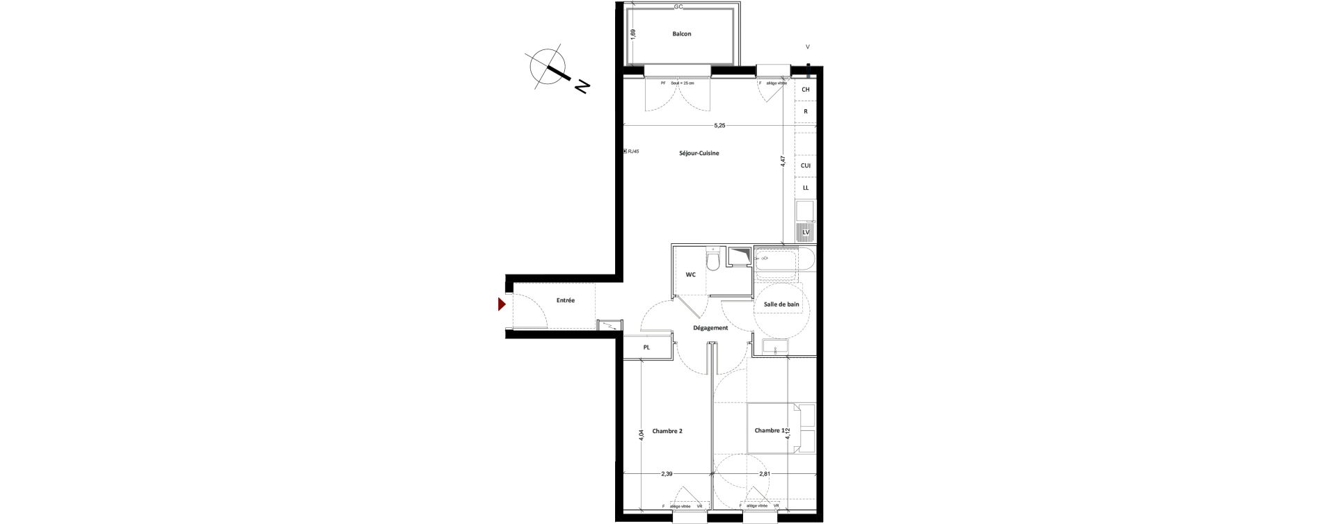 Appartement T3 de 63,47 m2 &agrave; Mitry-Mory Centre