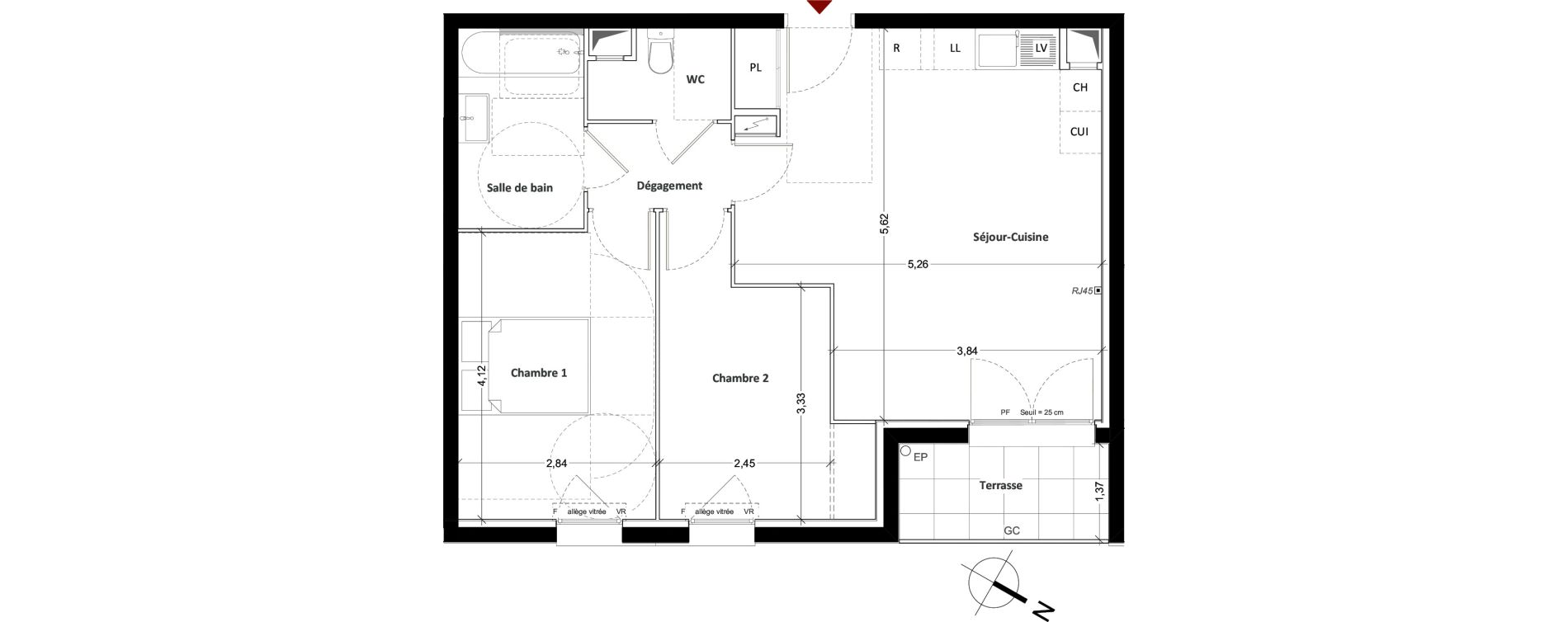 Appartement T3 de 58,45 m2 &agrave; Mitry-Mory Centre