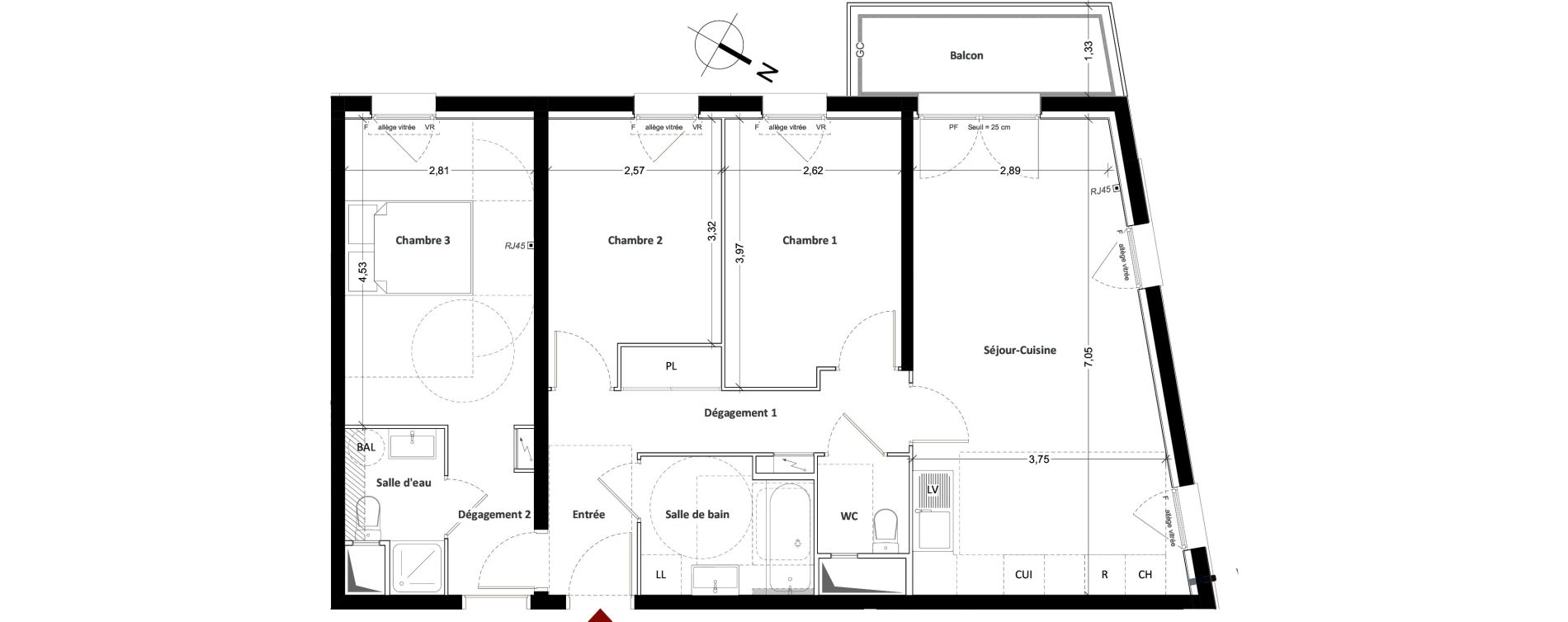 Appartement T4 de 78,82 m2 &agrave; Mitry-Mory Centre