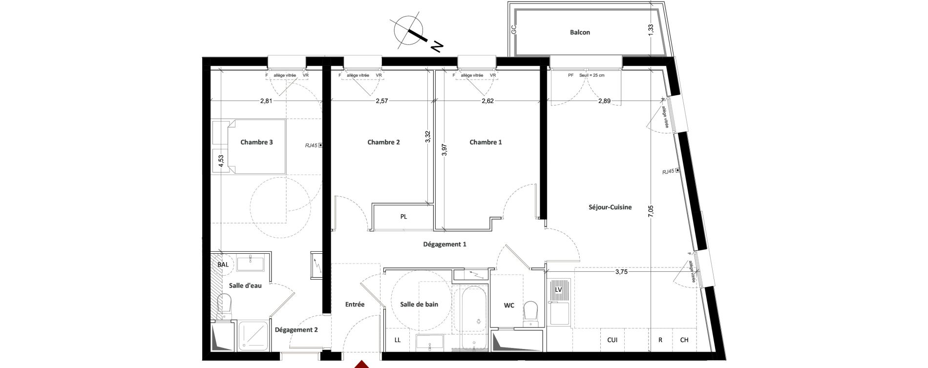 Appartement T4 de 78,82 m2 &agrave; Mitry-Mory Centre