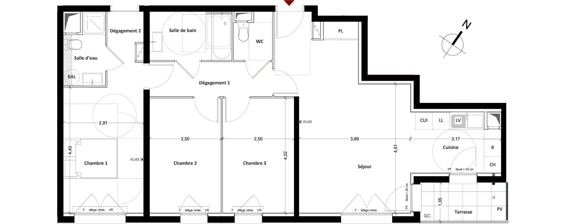Appartement T4 de 82,35 m2 &agrave; Mitry-Mory Centre