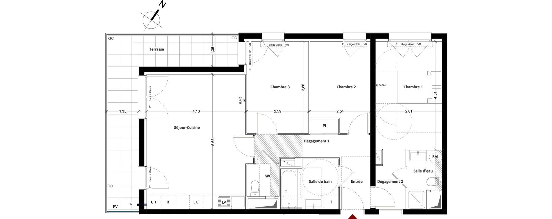 Appartement T4 de 77,16 m2 &agrave; Mitry-Mory Centre