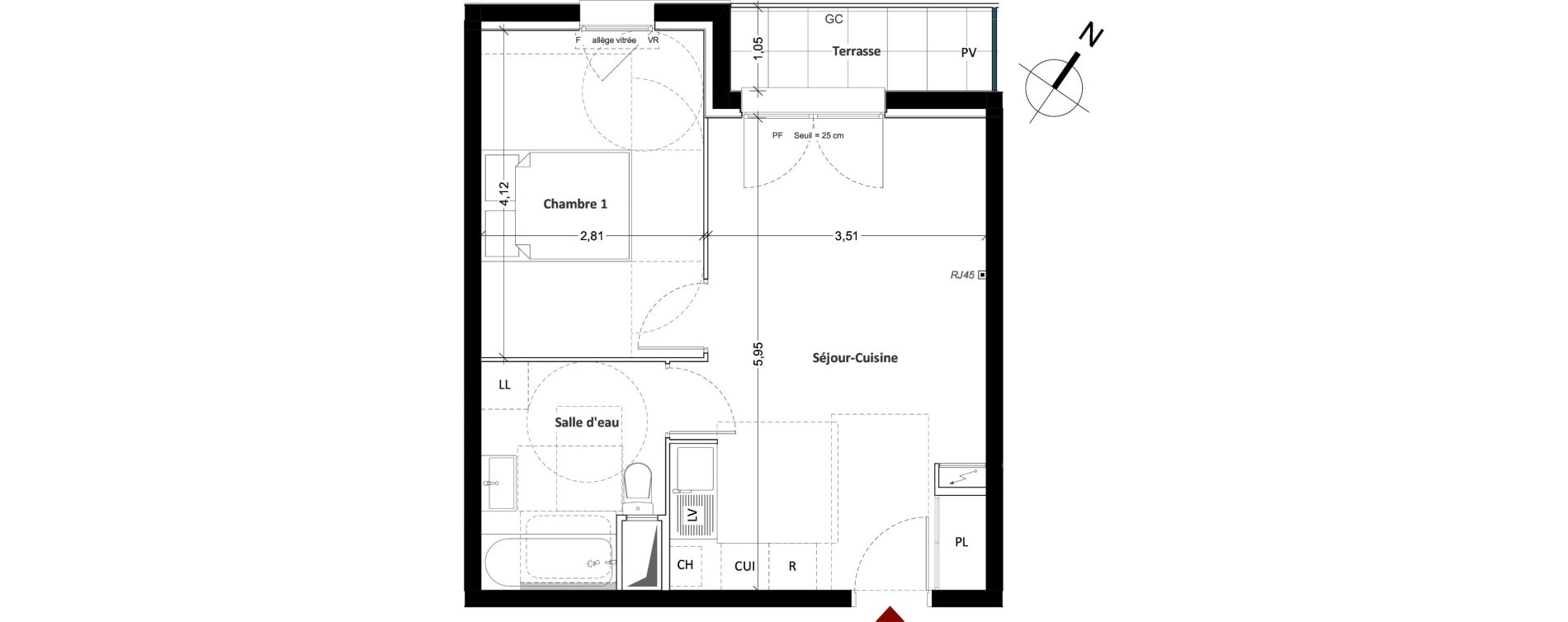 Appartement T2 de 39,70 m2 &agrave; Mitry-Mory Centre