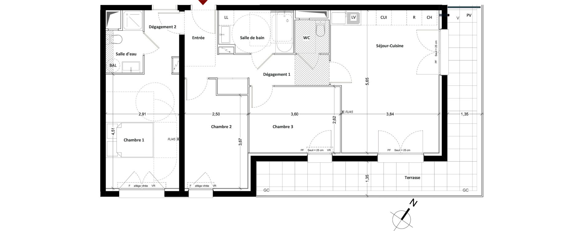 Appartement T4 de 78,04 m2 &agrave; Mitry-Mory Centre