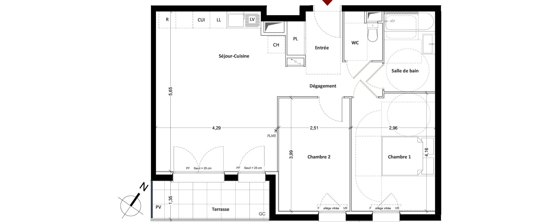 Appartement T3 de 60,92 m2 &agrave; Mitry-Mory Centre