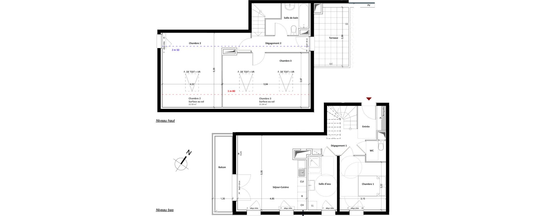 Duplex T4 de 97,56 m2 &agrave; Mitry-Mory Centre