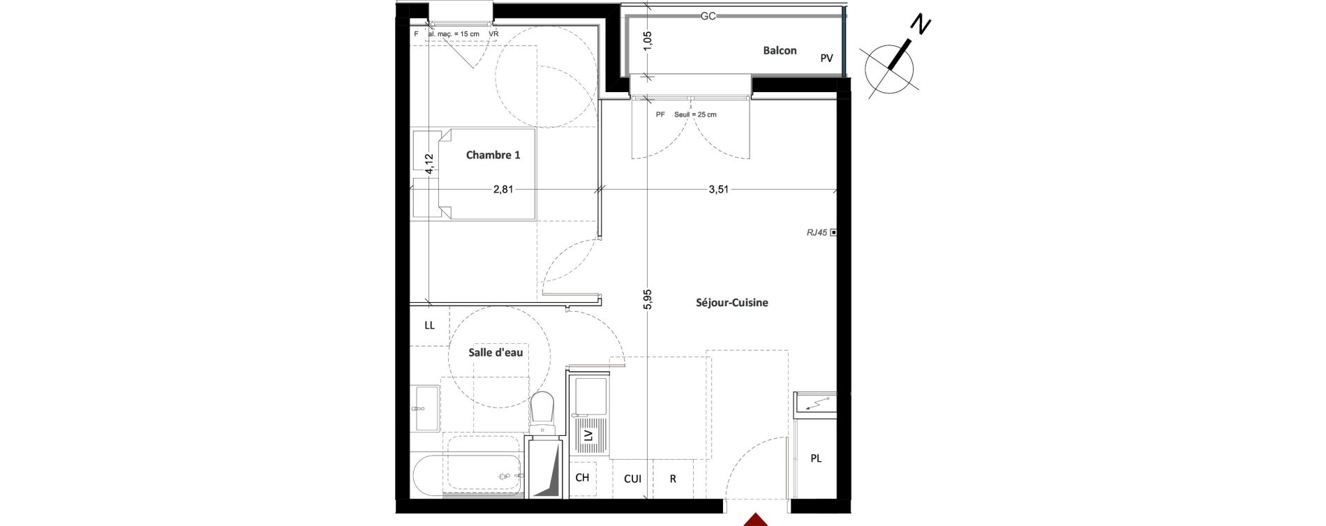 Appartement T2 de 39,70 m2 &agrave; Mitry-Mory Centre