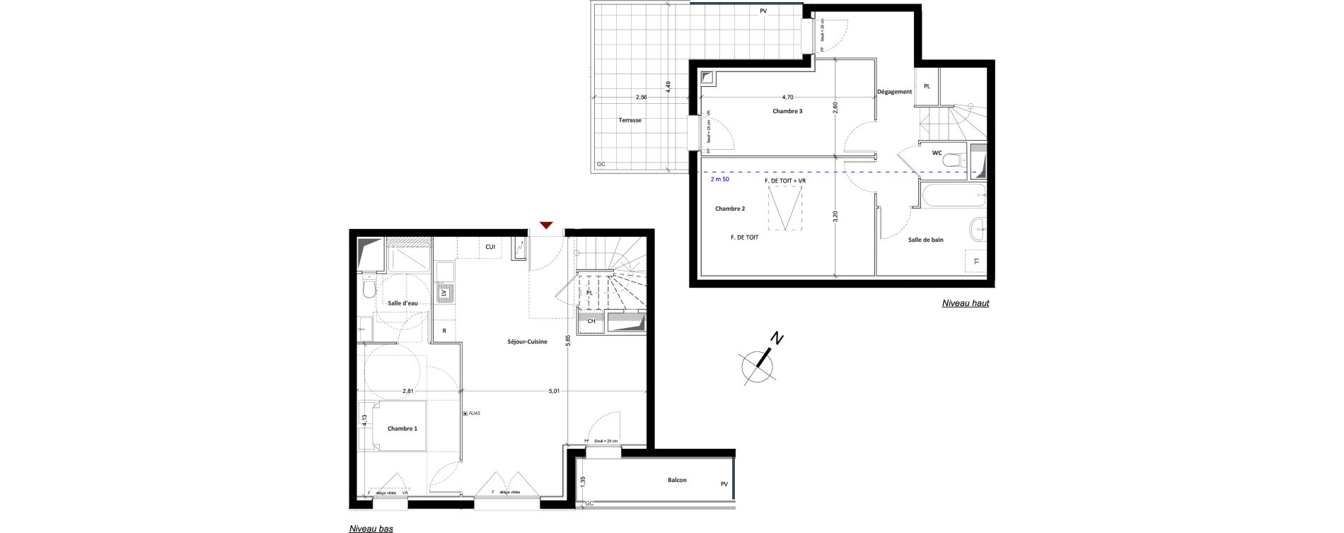 Duplex T4 de 89,56 m2 &agrave; Mitry-Mory Centre