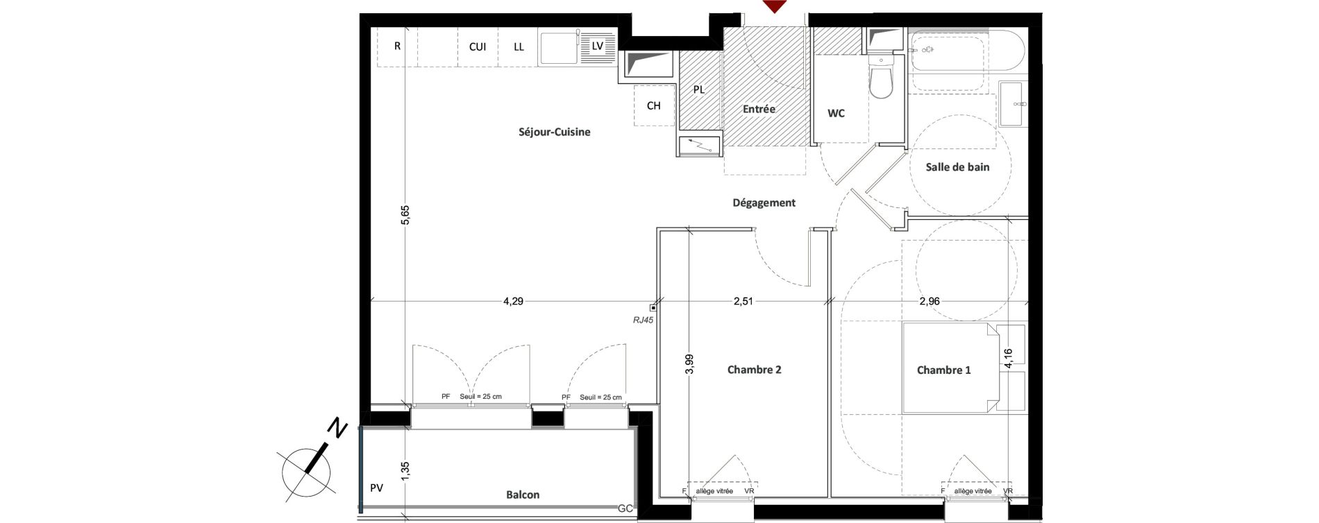 Appartement T3 de 60,92 m2 &agrave; Mitry-Mory Centre