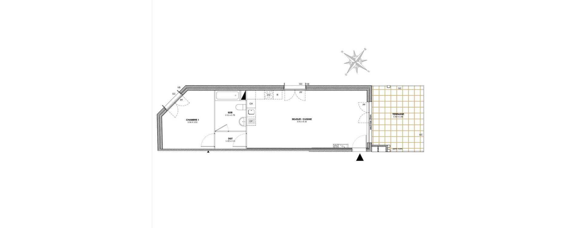 Appartement T2 de 52,39 m2 &agrave; Mitry-Mory Maurepas