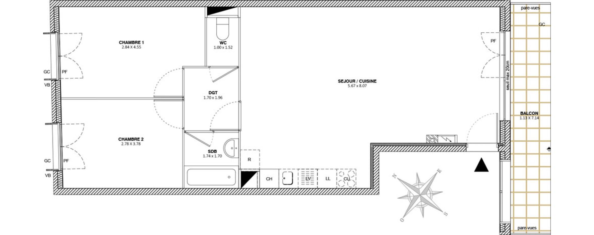 Appartement T3 de 69,89 m2 &agrave; Mitry-Mory Maurepas