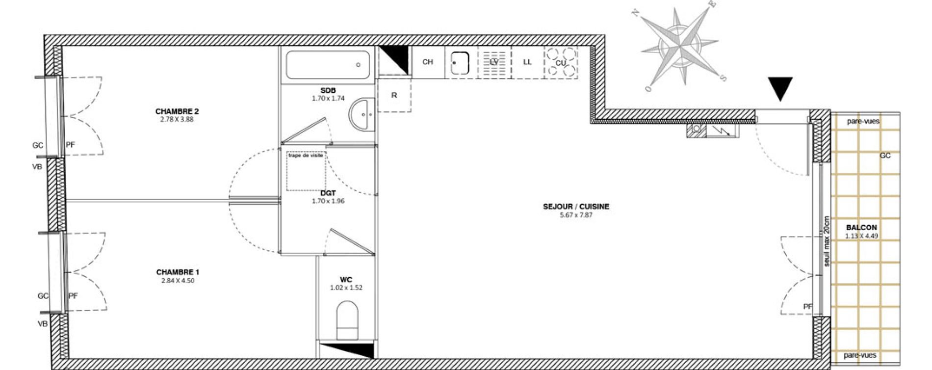Appartement T3 de 69,14 m2 &agrave; Mitry-Mory Maurepas
