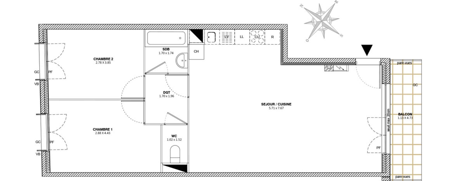 Appartement T3 de 68,04 m2 &agrave; Mitry-Mory Maurepas