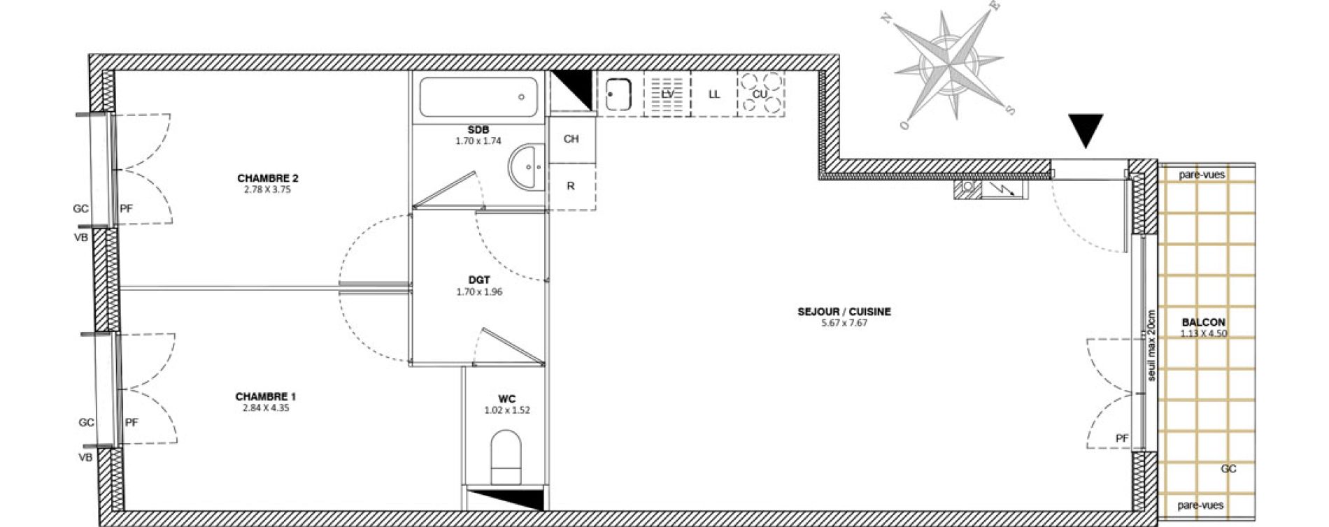 Appartement T3 de 66,08 m2 &agrave; Mitry-Mory Maurepas