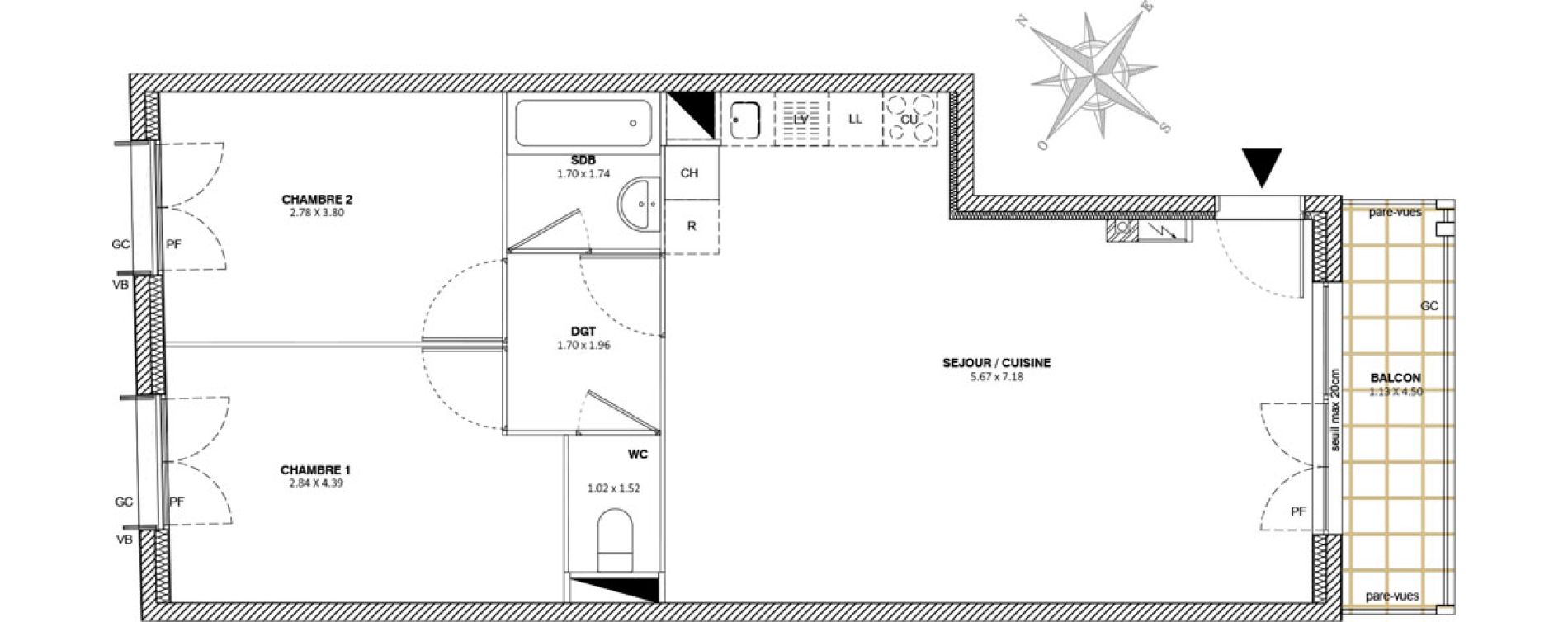 Appartement T3 de 64,78 m2 &agrave; Mitry-Mory Maurepas