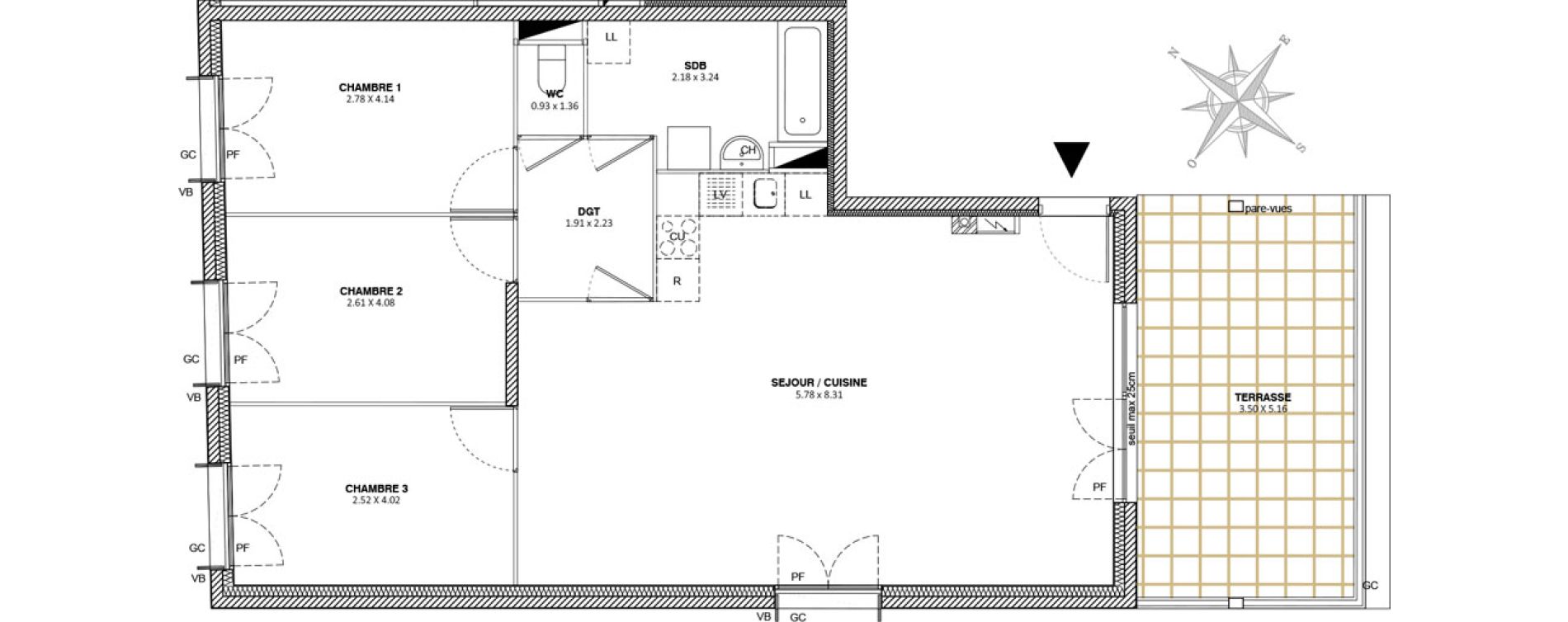 Appartement T4 de 85,20 m2 &agrave; Mitry-Mory Maurepas