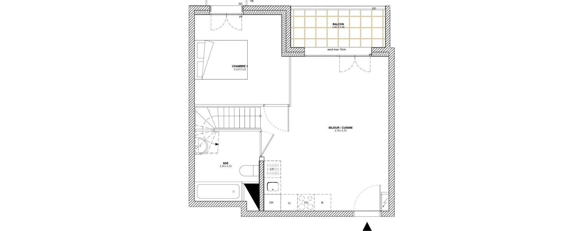 Duplex T4 de 77,45 m2 &agrave; Mitry-Mory Maurepas