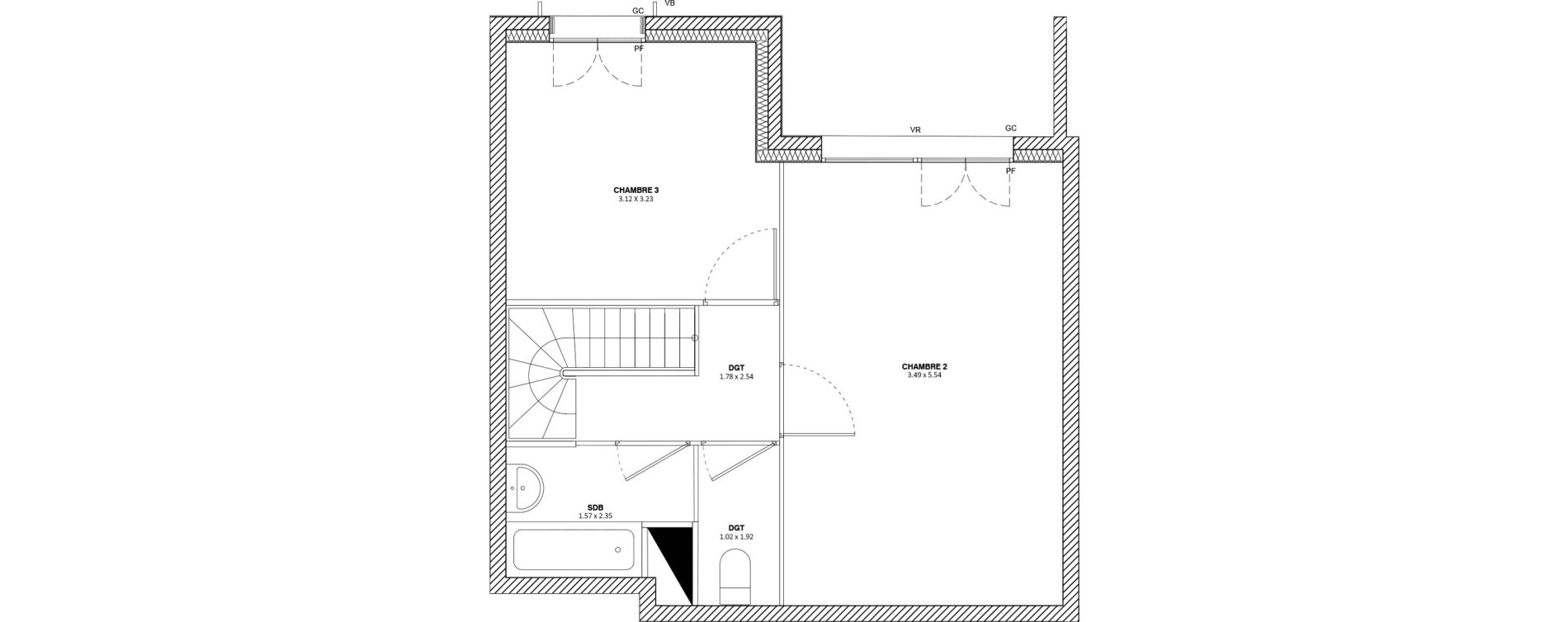 Duplex T4 de 77,45 m2 &agrave; Mitry-Mory Maurepas