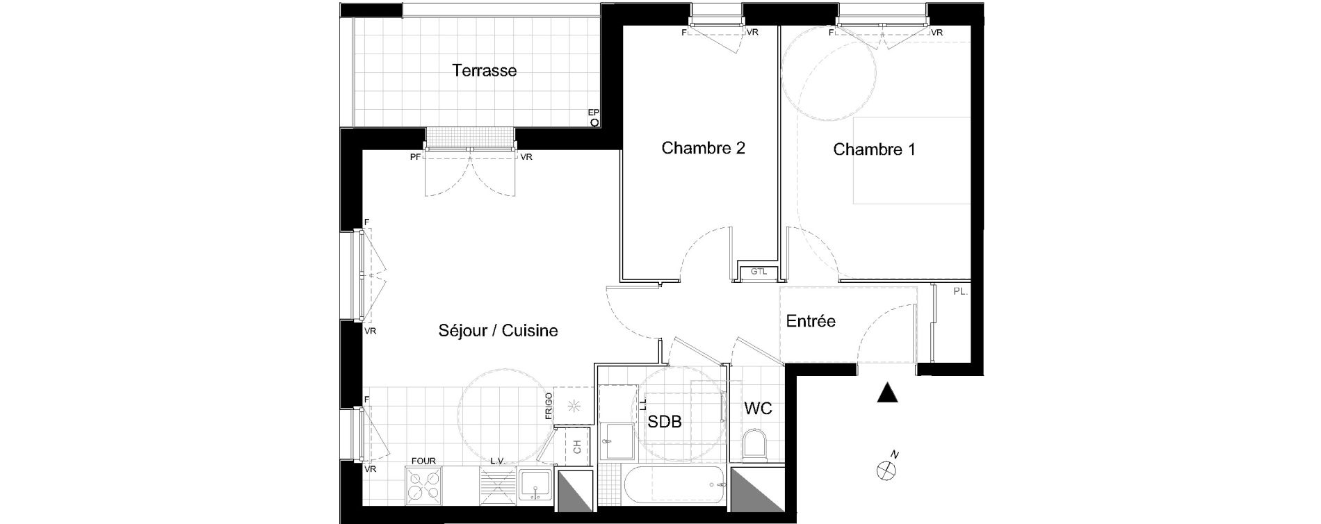 Appartement T3 de 58,38 m2 &agrave; Moissy-Cramayel L arboretum de chanteloup