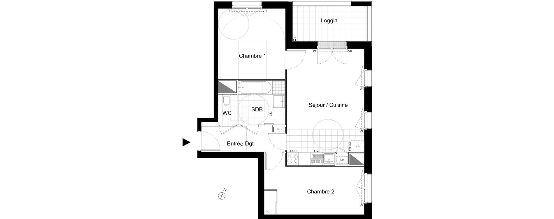 Appartement T3 de 58,35 m2 &agrave; Moissy-Cramayel L arboretum de chanteloup