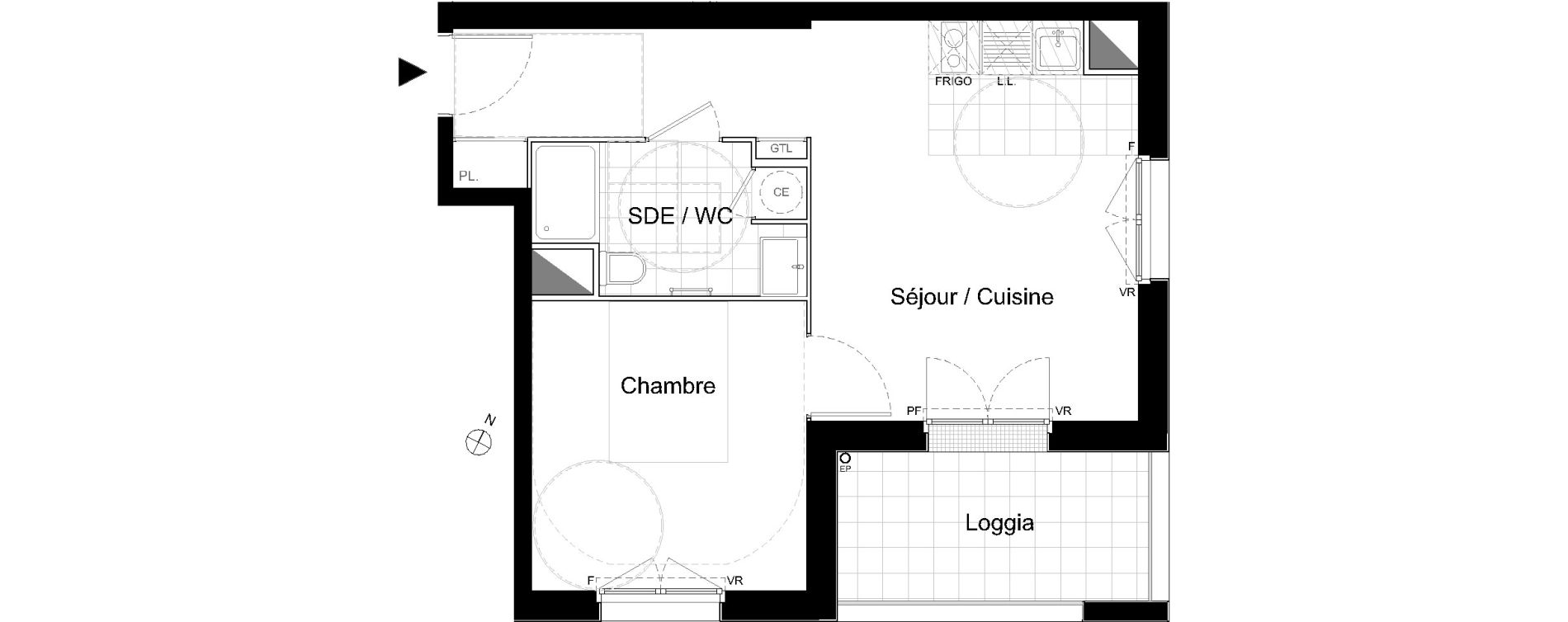 Appartement T2 de 40,22 m2 &agrave; Moissy-Cramayel L arboretum de chanteloup