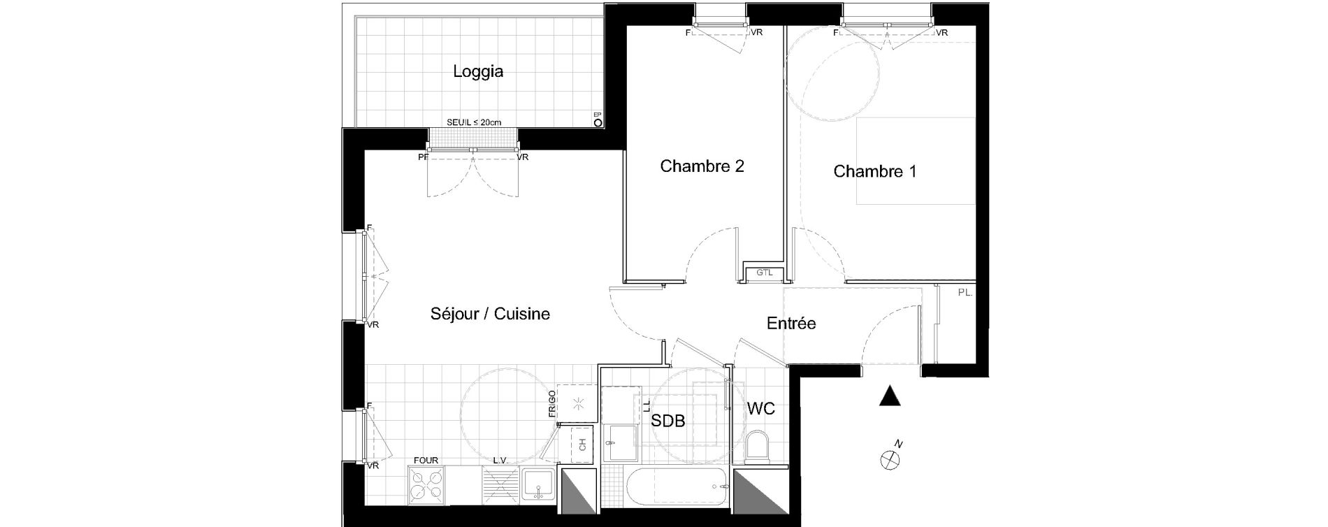 Appartement T3 de 58,25 m2 &agrave; Moissy-Cramayel L arboretum de chanteloup