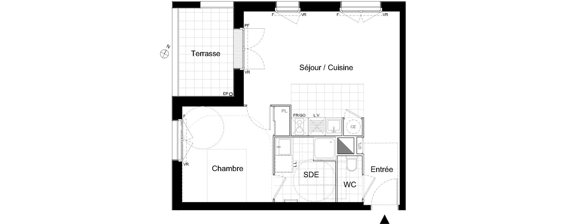 Appartement T2 de 44,71 m2 &agrave; Moissy-Cramayel L arboretum de chanteloup
