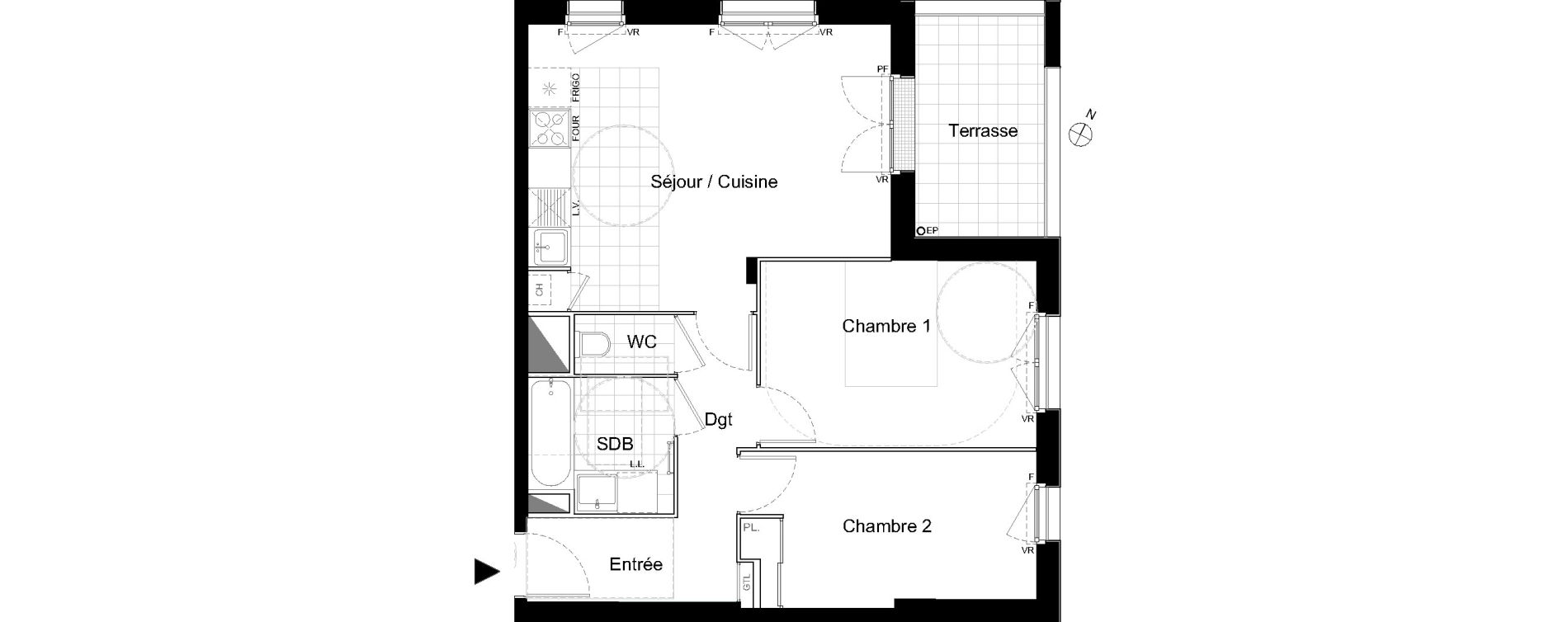 Appartement T3 de 57,29 m2 &agrave; Moissy-Cramayel L arboretum de chanteloup