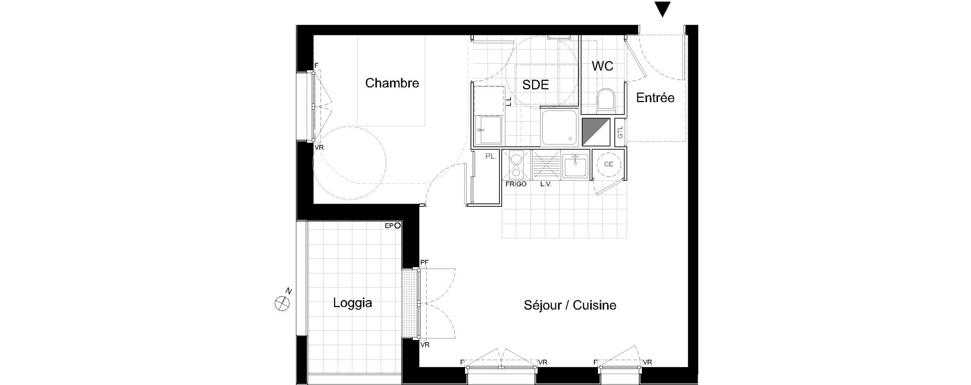 Appartement T2 de 45,17 m2 &agrave; Moissy-Cramayel L arboretum de chanteloup