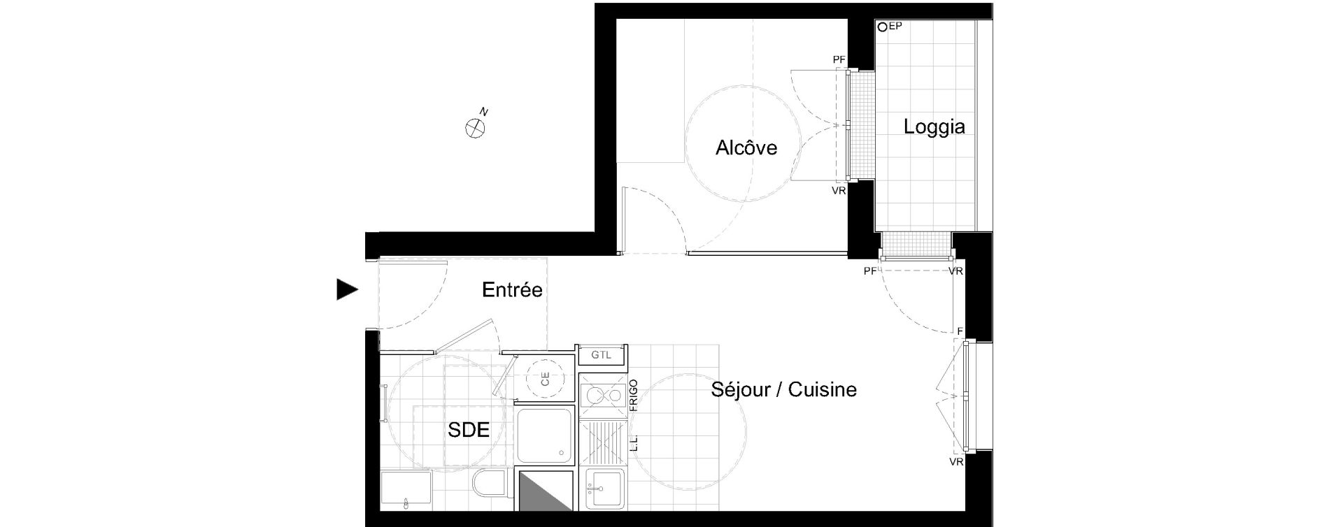Appartement T1 de 34,35 m2 &agrave; Moissy-Cramayel L arboretum de chanteloup
