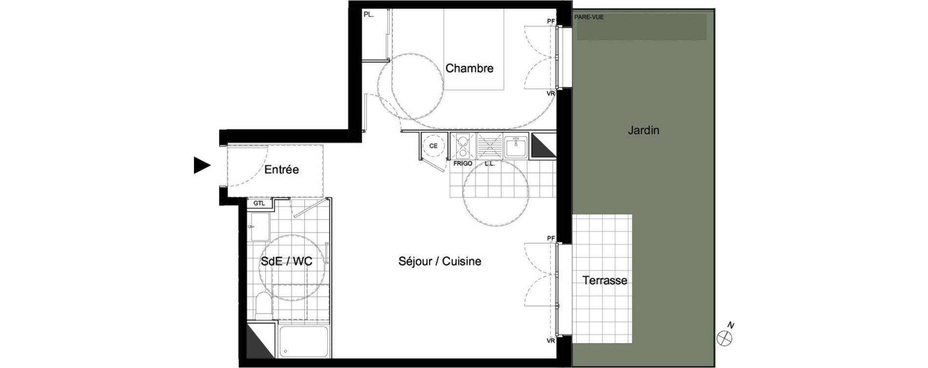 Appartement T2 de 49,14 m2 &agrave; Moissy-Cramayel L arboretum de chanteloup
