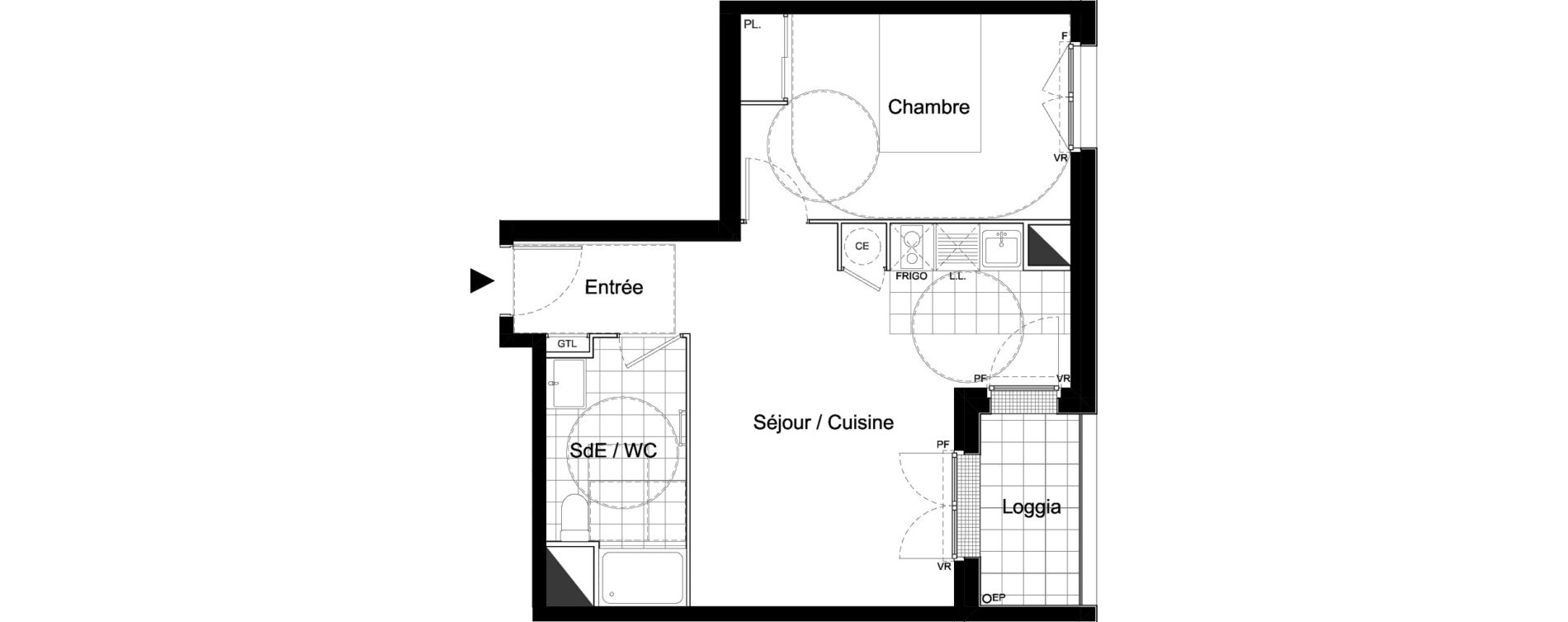 Appartement T2 de 44,27 m2 &agrave; Moissy-Cramayel L arboretum de chanteloup