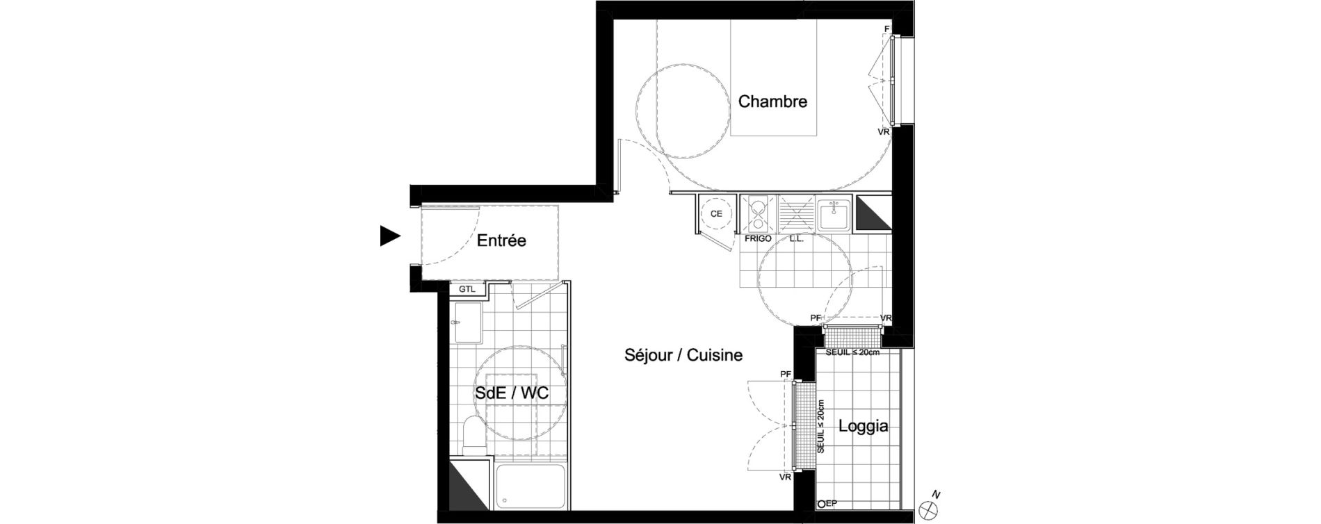 Appartement T2 de 43,67 m2 &agrave; Moissy-Cramayel L arboretum de chanteloup