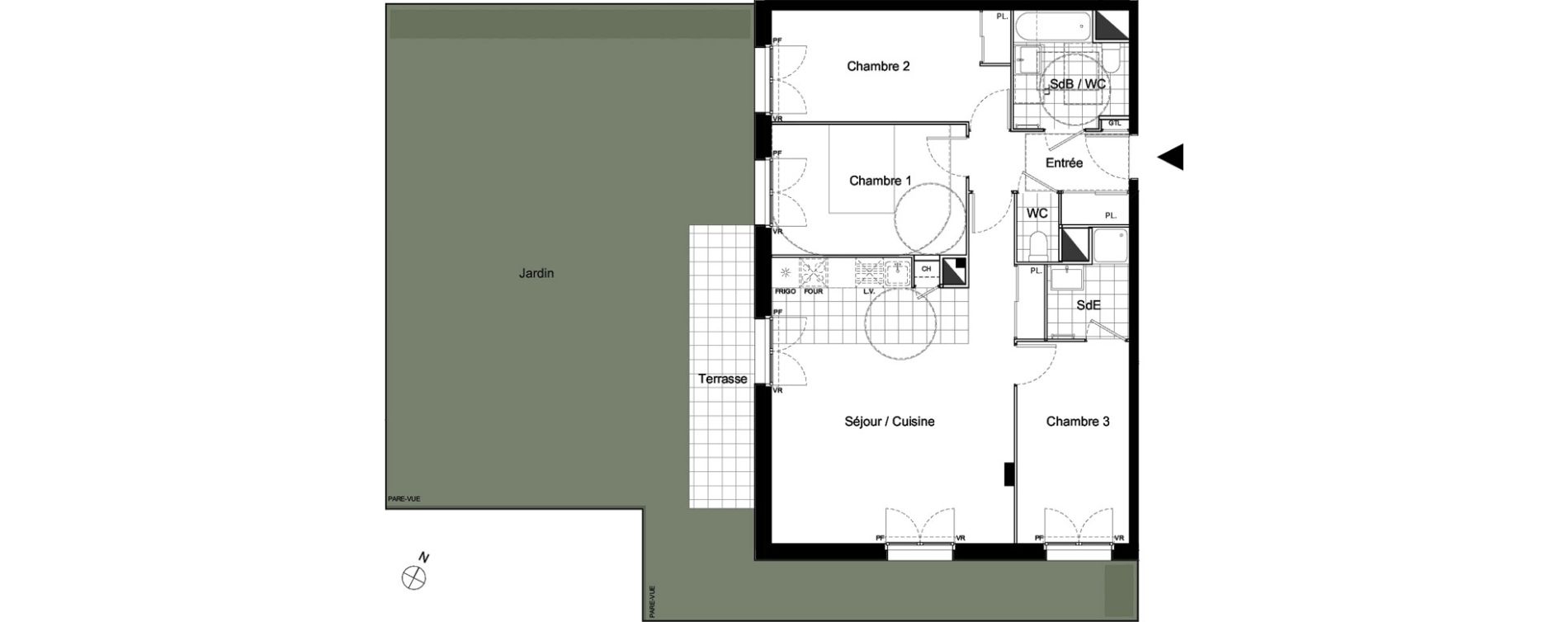 Appartement T4 de 84,14 m2 &agrave; Moissy-Cramayel Centre