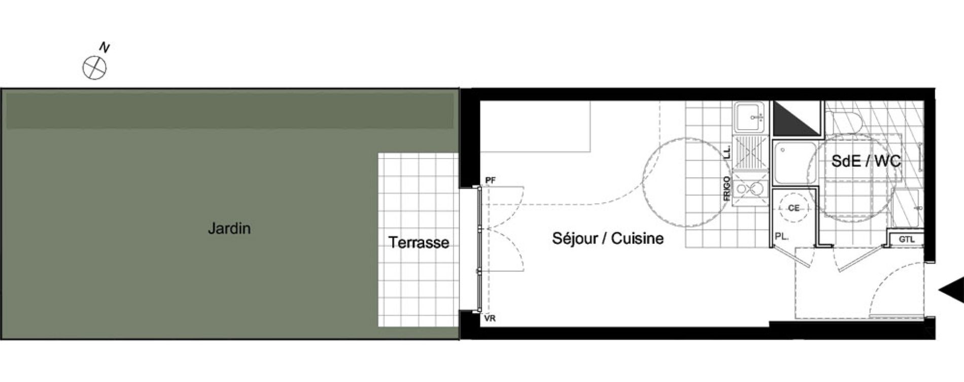 Appartement T1 de 28,68 m2 &agrave; Moissy-Cramayel Centre