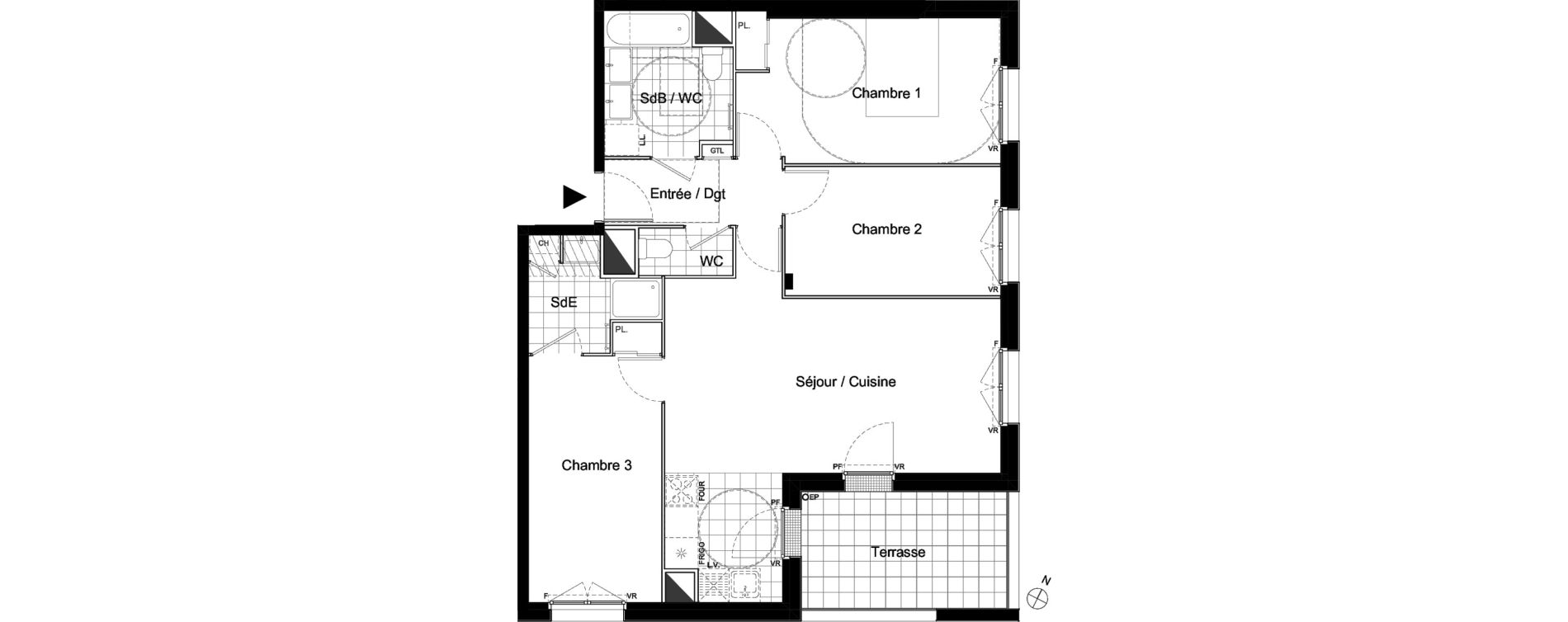 Appartement T4 de 83,14 m2 &agrave; Moissy-Cramayel Centre