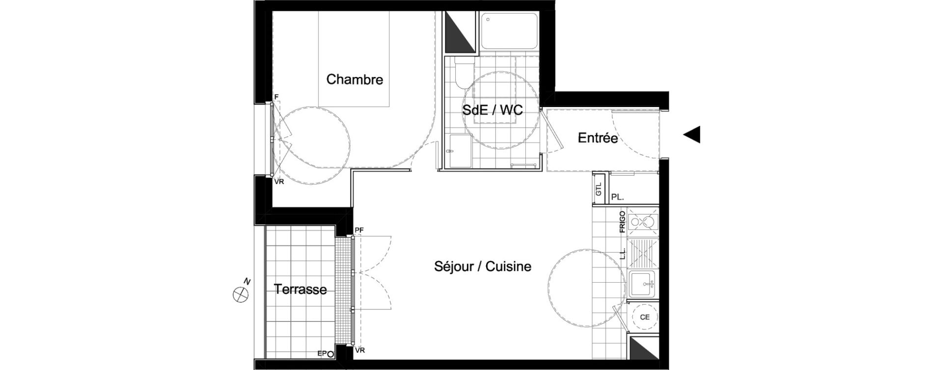 Appartement T2 de 41,90 m2 &agrave; Moissy-Cramayel Centre