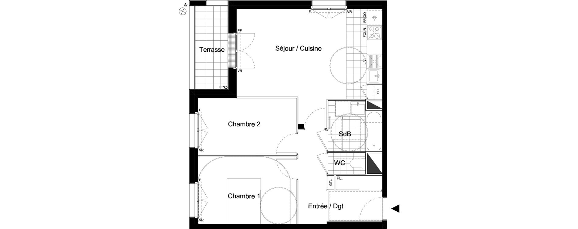 Appartement T3 de 60,07 m2 &agrave; Moissy-Cramayel Centre