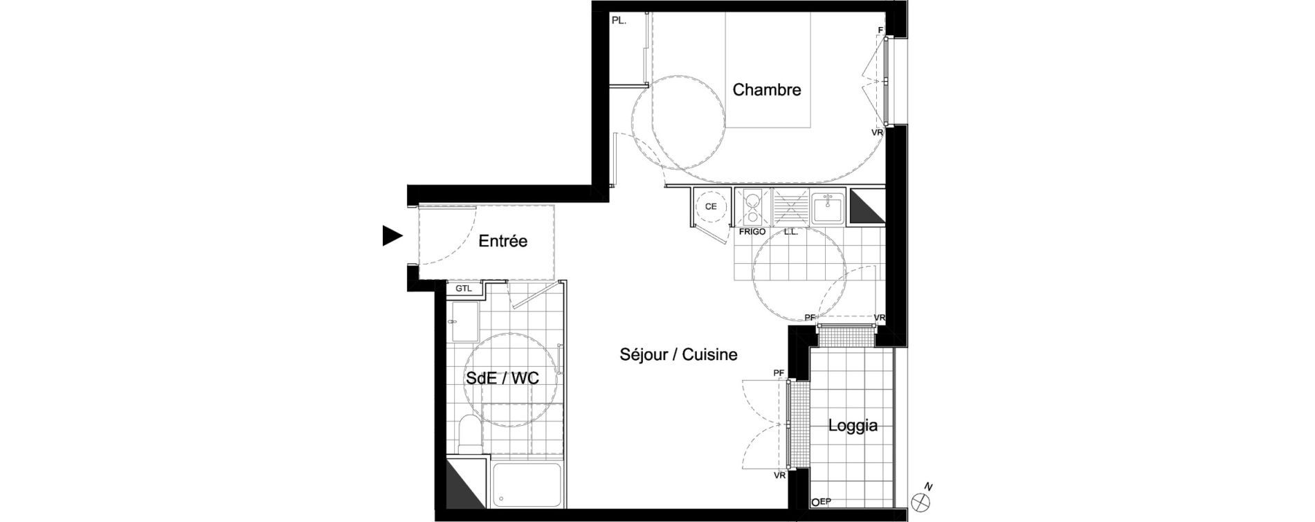 Appartement T2 de 44,27 m2 &agrave; Moissy-Cramayel Centre