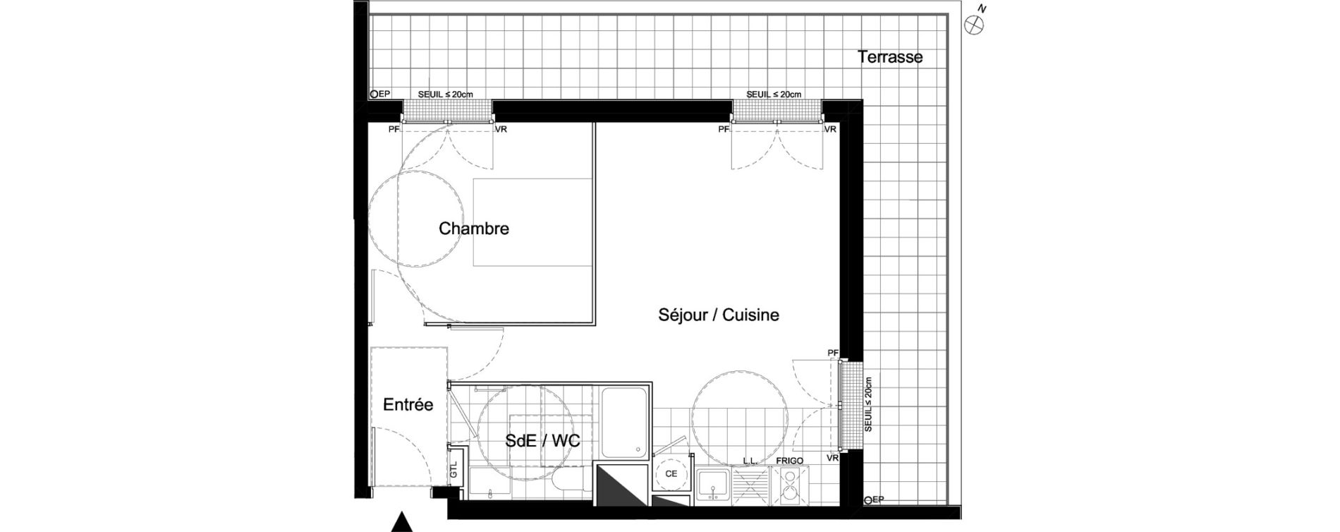 Appartement T2 de 43,80 m2 &agrave; Moissy-Cramayel Centre