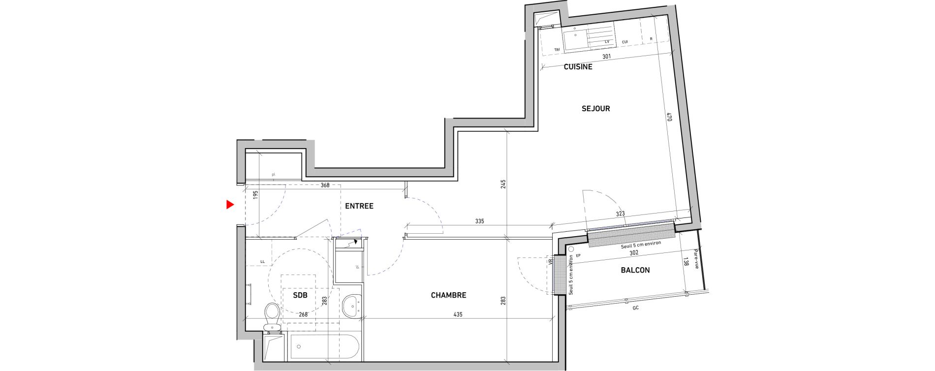 Appartement T2 de 46,11 m2 &agrave; Moissy-Cramayel L arboretum de chanteloup