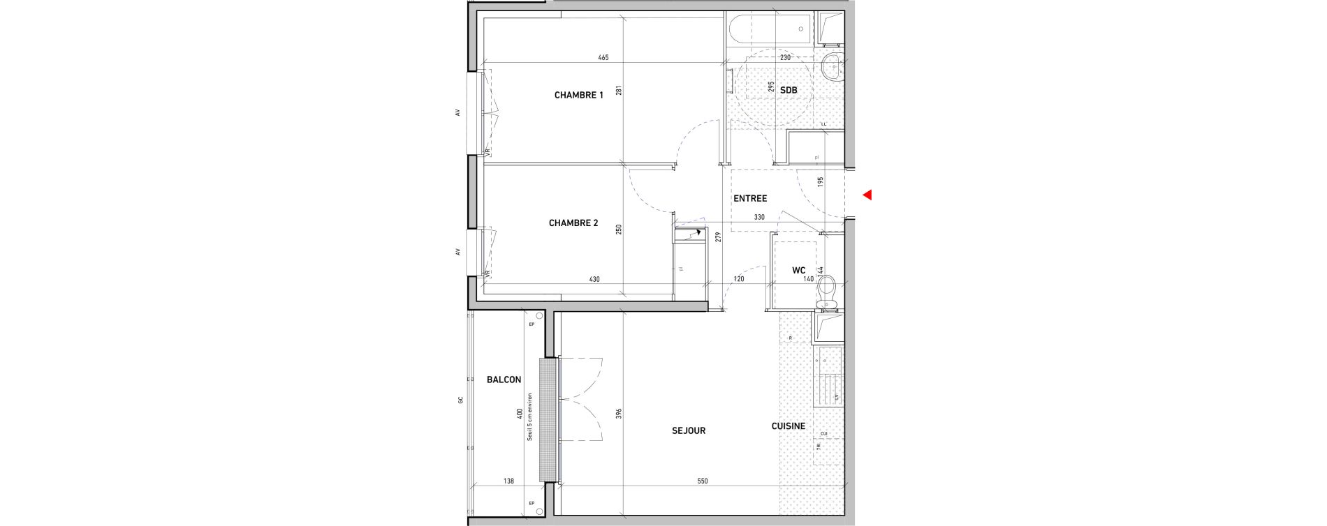 Appartement T3 de 58,69 m2 &agrave; Moissy-Cramayel L arboretum de chanteloup