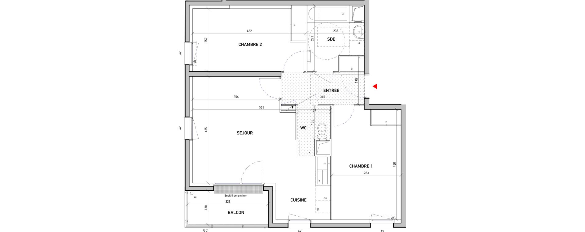 Appartement T3 de 59,72 m2 &agrave; Moissy-Cramayel L arboretum de chanteloup