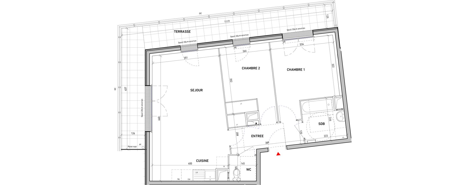 Appartement T3 de 60,13 m2 &agrave; Moissy-Cramayel L arboretum de chanteloup