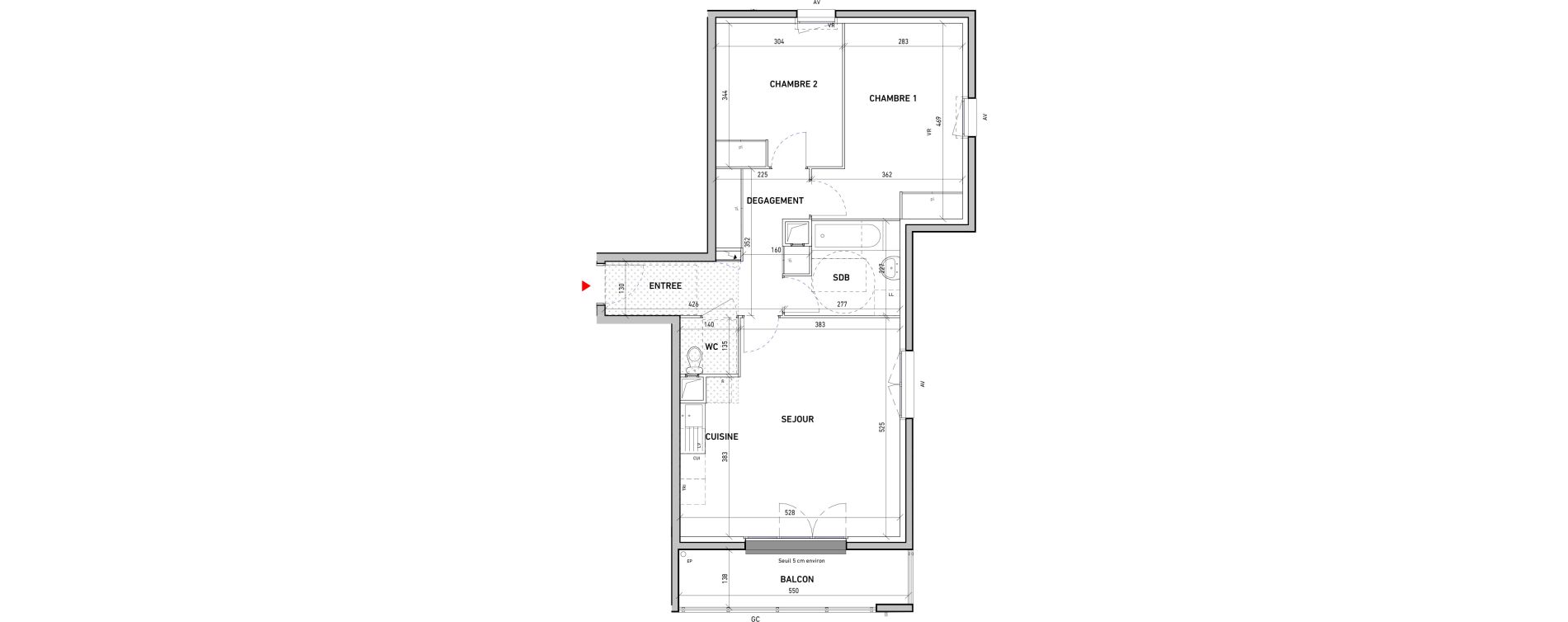 Appartement T3 de 67,30 m2 &agrave; Moissy-Cramayel L arboretum de chanteloup