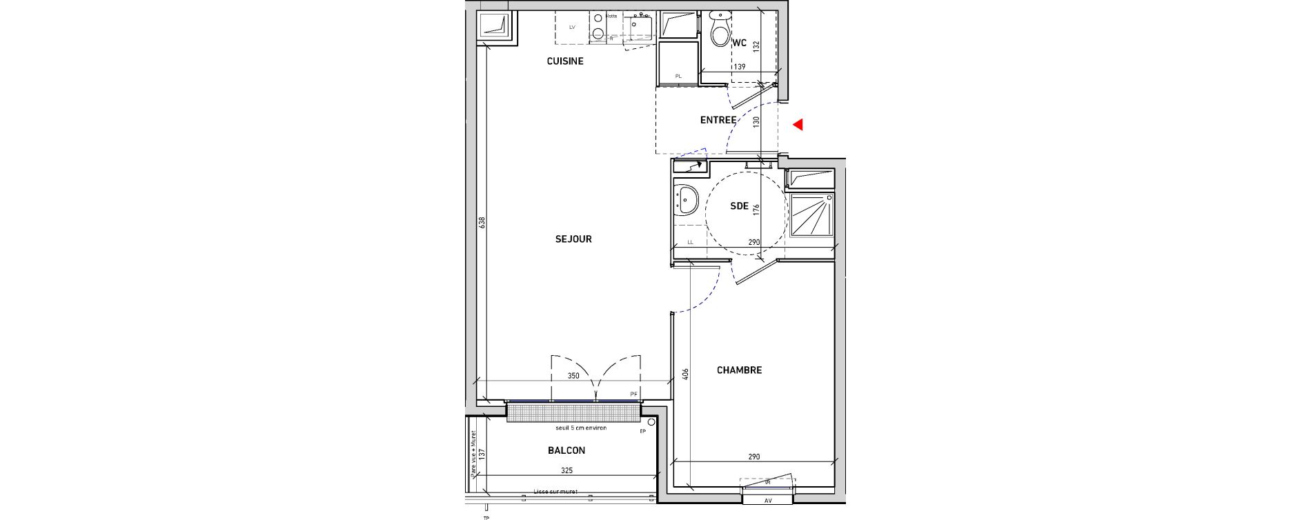 Appartement T2 de 44,83 m2 &agrave; Moissy-Cramayel L arboretum de chanteloup