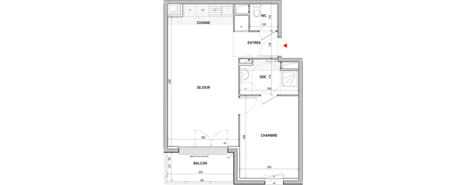 Appartement T2 de 44,82 m2 &agrave; Moissy-Cramayel L arboretum de chanteloup