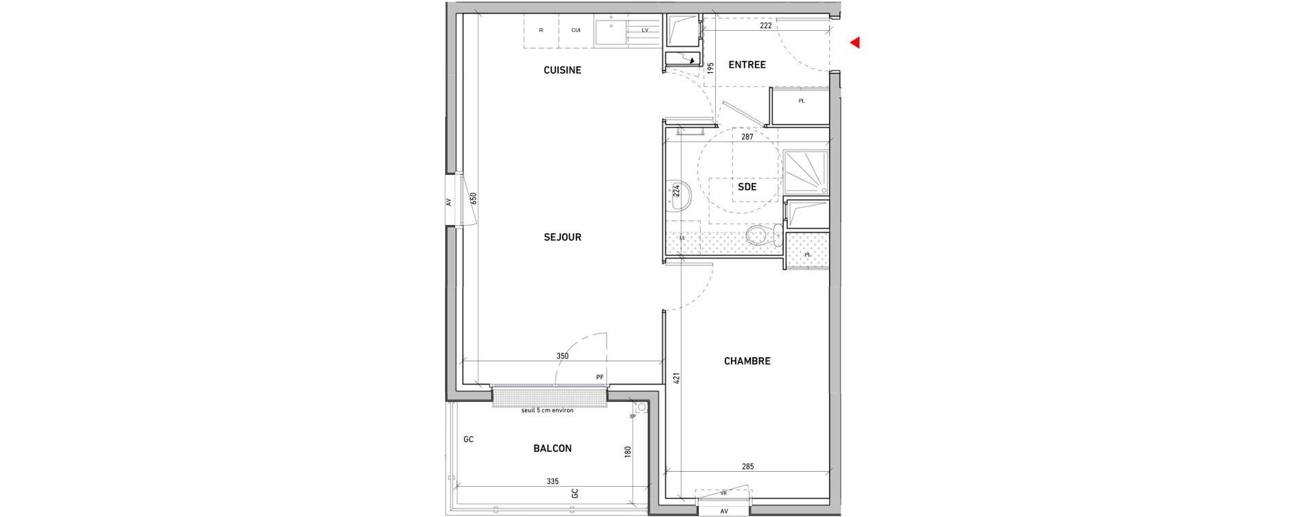 Appartement T2 de 45,71 m2 &agrave; Moissy-Cramayel L arboretum de chanteloup